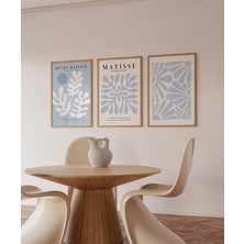 Pam Studio Henri Matisse Tarzı 3’lü Mavi Soyut Poster Seti – Modern Boho Duvar Dekoru