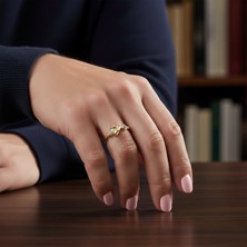 Vaoov 925 Ayar Gümüş Yeşil Taşlı Koç Figürü Yüzük