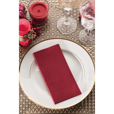 NapkinStore 50 Adet Airlaid ( Bordo ) Kumaş Dokulu Peçete 40*40 1/4 Katlama