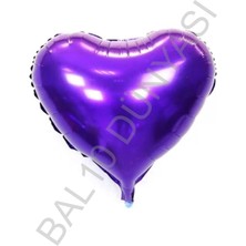 Bal10 Dünyası BAL10 18 Inç 45 cm Mor Kalp Folyo Balon