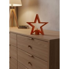 Cenk Xstore Dekoratif Yıldız Şeklinde Turuncu Mumluk Ev Aksesuarı