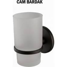 Tesitay Diş Fırçalık Cam Bardaklı Siyah Renk