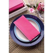 NapkinStore 50 Adet Airlaid ( Fuşya ) Kumaş Dokulu Peçete 40*40 1/4 Katlama