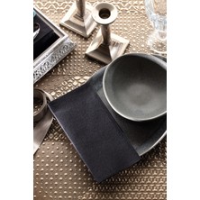 NapkinStore 50 Adet Airlaid ( Siyah ) Kumaş Dokulu Peçete 40*40 1/4 Katlama