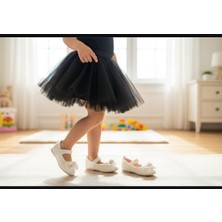 Gala Stil Gala Önü Fiyonklu Kadife Çocuk Babet