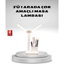 Kısılabilir LED Masa Lambası – Kalemlik ve Telefon Standlı, Göz Yormayan Işık ( Lisinya )