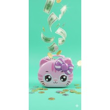 Home Dekor Hediye Şirin Sevimli Kedi Tasarımlı Figürlü Metal Kilitli Kumbara Çocuk Para Biriktirme Kutusu Hediye P -M