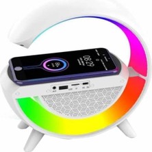 Bluetooth Hoparlör G Şekli Atmosfer Akıllı Rgb Lamba Wireless Kablosuz Şarj ( Lisinya )