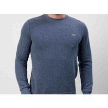 Lacoste Bisiklet Yaka Dar Kesim Indigo Renk Erkek Sweatshirt