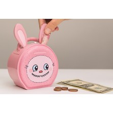 Home Dekor Hediye Kilitli Metal Kumbara Sevimli Tavşan Figürlü Kulaklı Çocuklar Için Para Biriktirme kumbarası P-M