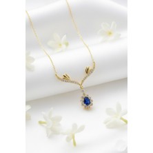 Çekirdek Jewelry 925 Ayar Gümüş Damla Taşlı Kanatlı Kolye