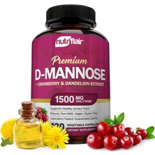 Nutriflair D-Mannose 1500MG With Cranberry And Dandelion Urinary Tract Health Detox Body 120 Caps