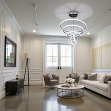 Osc Home Aydınlatma Tasarım Halka3 Lu Krom Avize Kumandalı