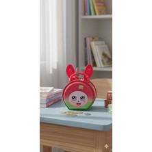 Kesene Sevimli Tavşan ve Meyve Figürlü Çocuk Kumbarası Kilitli Anahtarlı Metal Kumbara Hediyelik K-P