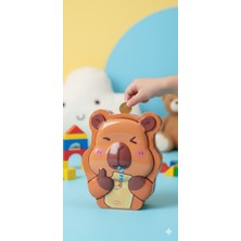 Kesene Çocuklar Için Kilitli Metal Para Kumbarası Sevimli Kapibara Tasarımlı Çocuk Odası Dekoratif Kumbara S-K