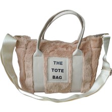 Mefehe Kadın Vizon Kolon Askılı Kürklü Peluş Çapraz Çanta