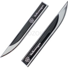 Mozoko Yüksek Kaliteli Volkswagen Logolu Uyumlu 3D Metal Krom Çamurluk Üstü Yan Amblem Seti – 2 Adet