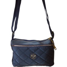 Mefehe Lacivert Üç Gözlü Fermuarlı Kolon Askılı Çapraz Çanta