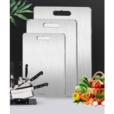 İntora 3'lü Paslanmaz Çelik Kesme Tahtası Seti