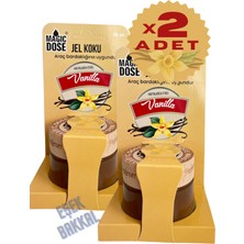 Magic Dose 2li Ahşap Kapaklı Oto Jel Koku 50 ml Vanilya Araç Bardaklığına Uyumlu Araba Koku