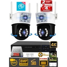 Ventus O-Kam Pro Set 4 Kameralı (2 Sabit + 2 Hareketli) 256GB NVR Güvenlik Sistemi