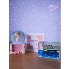 Işıklı Orta Boy Kanatlı Melek Kar Küresi & Orta Boy Batmayan Gemi - Sevgiliye Arkadaşa Hediye Seti