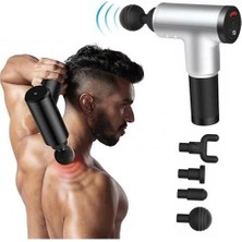 İntora Darbeli Titreşimli Tabanca Masaj Aleti Kas Rahatlatıcı 4 Başlıklı Şarjlı Göbek Eritme Cihazı Zayıfl