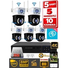 Ventus O-Kam Pro Set 10 Kameralı (5 Sabit + 5 Hareketli) 256GB NVR Güvenlik Sistemi