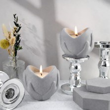 Karra Art El Yapımı Beton Mumluk 2 Li