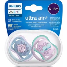 Philips Avent Ultra Air Silikon Emzik 6-18 Ay 2li Kız Ortodontik Özellikli