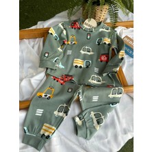bebexy Araba Desenli Pijama Takımı Yeşil