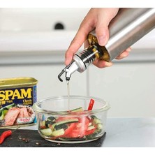 Brentino Sızdırmaz Yağdanlık 350 ml Borosilikat Cam Paslanmaz Çelik Kaplı Itmeli Kontrollü Döküş