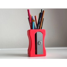 Lowell Home Eco Lounge Kalemtıraş Kalemlik – Kırmızı Masaüstü Organizer 3D Baskı