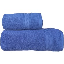 Erteks Havlu Seti 1 Ad 70 x 140 Banyo 1 Ad 50 x 100 El Havlusu Gramajlı Lacivert