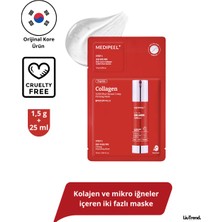 Medipeel Medıpeel Red Lacto Collagen 3000 Shot Serum 2 Step Mask (1,5G+25ML * 5 Adet) Kolajen ve Mikro Iğneler Içeren Iki Fazlı Maske