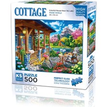 20053 Colorful House Near The Lake  500 Parça Puzzle -Ks Puzzle