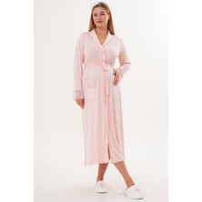Alec Lingerie Mecit 6306 Pudra Kadın Uzun Sabahlık