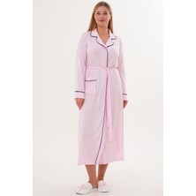Alec Lingerie Mecit 6309 Pembe Kadın Uzun Sabahlık