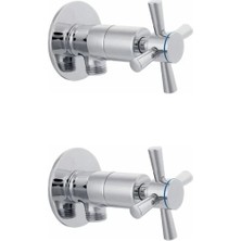 Starseven 2 Li Artı Aç Kapa 4 Kollu Krom Çevirveli Taharet Musluğu