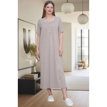 Alec Lingerie Büyük Beden Kadın Kısa Kollu Anne Gecelik %95 Viskon %5 Lycra