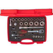 İzeltaş 1113001038 1/4''-1/2'' Altı Köşe Lokma Anahtar Takımı 35 Parça