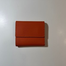 Hakiki Deri Kadın Cüzdan Orta Boy Turuncu