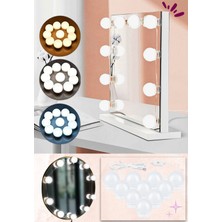 Edewatt 10 Lu Makyaj Masası Banyo Aynası Giyim Odası Aydınlatma Hollywood Tarzı Nostaljik LED Lamba 3 Mod