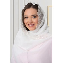 Alec Lingerie By Mecit 0031 Ekru Taşlı Işlemeli Şifon Şal