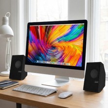 Starseven Siyah USB 2.0 + 3.5mm USB Hoparlör