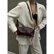 Özüm Takı Çanta Kadın Suni Dei Kol ve Omuz Çantası Bordo