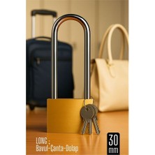 İlk El Grup Long 30 mm Uzun Kelepçeli Bavul ve Çanta Asma Kilidi – 3 Anahtarlı, Dolap ve Seyahat Için Gü