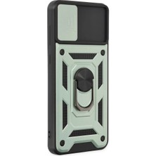 Buğz Samsung Galaxy A04 Kılıf Pars Lens Yüzüklü Silikon - Yeşil