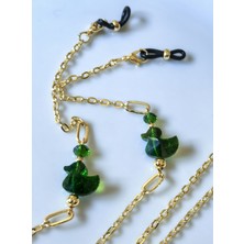 Gözlük Zinciri Krem Ördek Figürlü Altın Kaplama Zincirli – Thinblack®