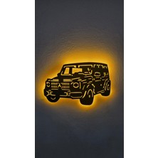 Elert Design Studio Mercedes G Serisi Ahşap LED Işıklı Tablo – El Yapımı Lazer Kesim Dekoratif Hediye Lamba